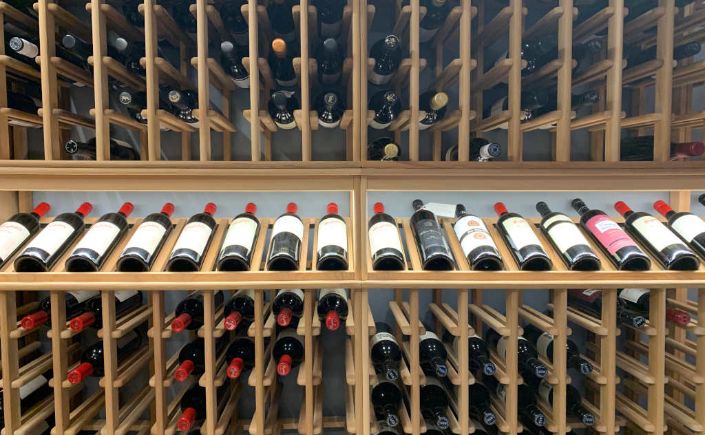 Wine Wall with Display Bottles