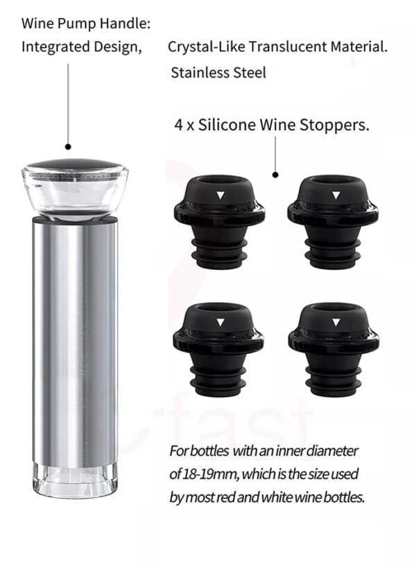Wine Vacuum Pump with 4 stoppers